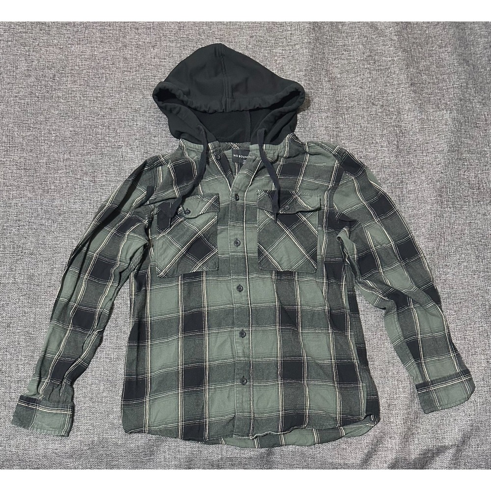 No Boundaries Men's S 34-35 Plaid‎ Long Sleeve Sweater Shirt